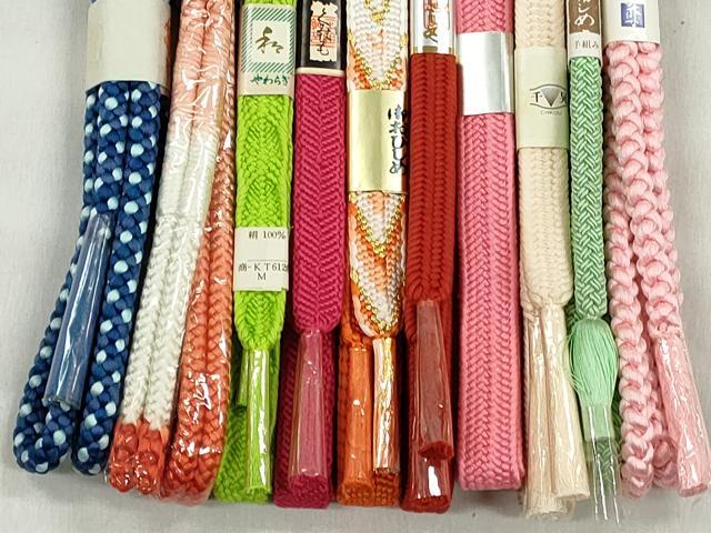 平和屋着物●和装小物　帯締め10本セット　笹浪組　唐組　鴨川組　金糸　逸品　未使用　CABK5106qe