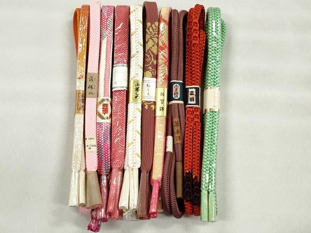 平和屋着物●和装小物　帯締め10本セット　佐賀錦　礼装用　高麗組　奈良組　草木染　金糸　逸品　未使用　CABK5107qe
