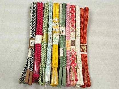 平和屋着物●和装小物　帯締め10本セット　唐組　御岳組　大和組　金銀糸　逸品　未使用　CABK5108qe