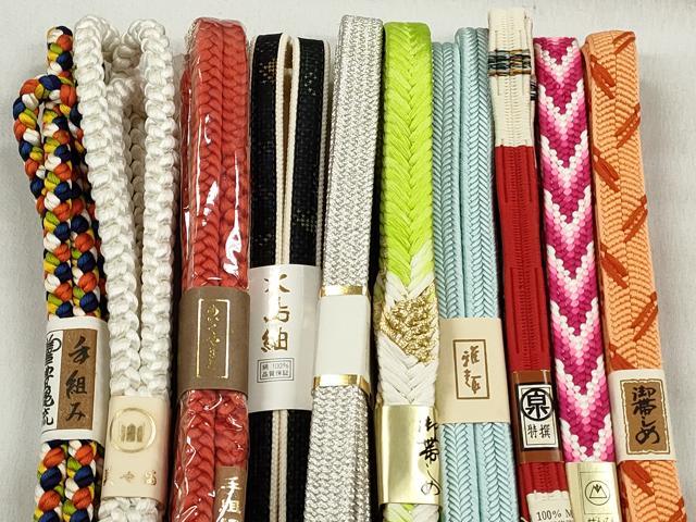 平和屋着物●和装小物　帯締め10本セット　礼装用　冠組　大和組　角八つ組　大島紬　金銀糸　逸品　未使用　CABK5111qe