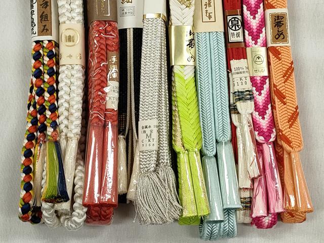 平和屋着物●和装小物　帯締め10本セット　礼装用　冠組　大和組　角八つ組　大島紬　金銀糸　逸品　未使用　CABK5111qe
