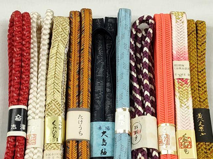 平和屋着物●和装小物　帯締め10本セット　礼装用　冠組　大和組　大島紬　金銀糸　逸品　未使用　CABK5112qe