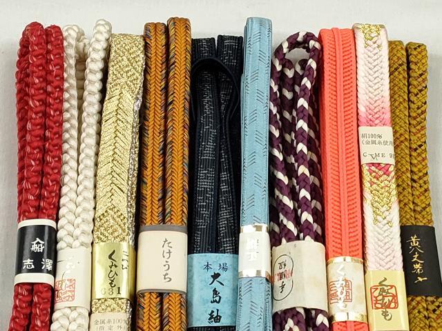 平和屋着物●和装小物　帯締め10本セット　礼装用　冠組　大和組　大島紬　金銀糸　逸品　未使用　CABK5112qe