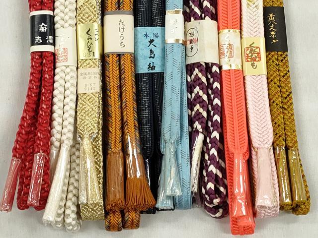 平和屋着物●和装小物　帯締め10本セット　礼装用　冠組　大和組　大島紬　金銀糸　逸品　未使用　CABK5112qe