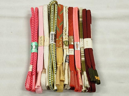 平和屋着物●和装小物　帯締め10本セット　笹浪組　大和組　鴨川組　金糸　逸品　未使用　CABK5115qe