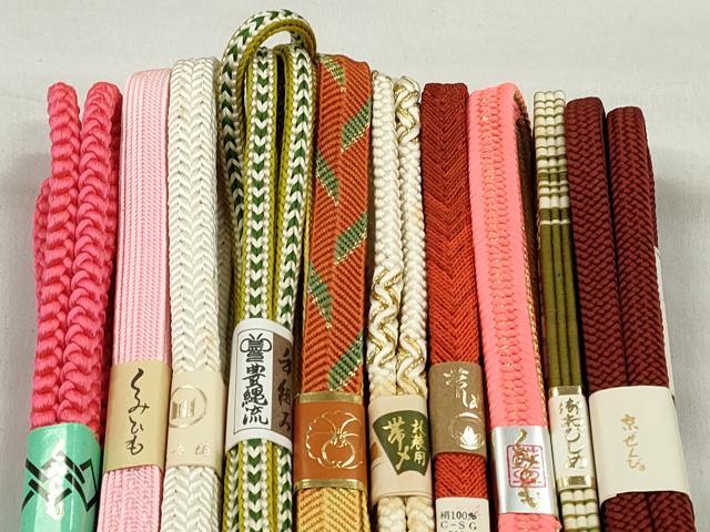 平和屋着物●和装小物　帯締め10本セット　笹浪組　大和組　鴨川組　金糸　逸品　未使用　CABK5115qe