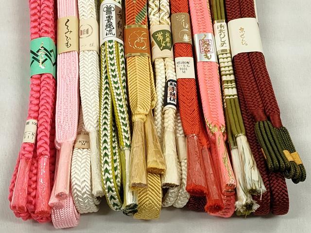 平和屋着物●和装小物　帯締め10本セット　笹浪組　大和組　鴨川組　金糸　逸品　未使用　CABK5115qe