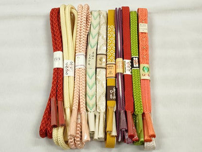平和屋着物●和装小物　帯締め10本セット　礼装用　高麗組　唐組　笹浪組　金糸　逸品　未使用　CABK5116qe