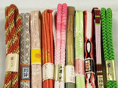 平和屋着物●和装小物　帯締め10本セット　高麗組　大和組　鴨川組　金糸　逸品　未使用　CABK5119qe