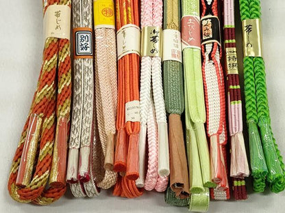 平和屋着物●和装小物　帯締め10本セット　高麗組　大和組　鴨川組　金糸　逸品　未使用　CABK5119qe