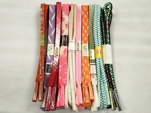 平和屋着物●和装小物　帯締め10本セット　笹浪組　唐組　奈良組　金糸　大丸扱い　逸品　未使用　CABK5121qe