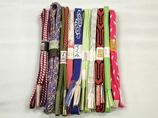 平和屋着物●和装小物　帯締め10本セット　礼装用　高麗組　冠組　角八つ組　金銀糸　逸品　未使用　CABK5123qe