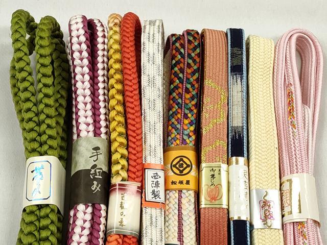 平和屋着物●和装小物　帯締め10本セット　西陣　礼装用　高麗組　金銀糸　松坂屋扱い　逸品　未使用　CABK5124qe