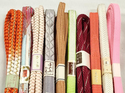 平和屋着物●和装小物　帯締め10本セット　冠組　笹浪組　平源氏組　金糸　逸品　未使用　CABK5126qe