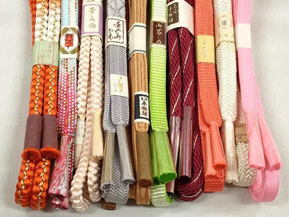 平和屋着物●和装小物　帯締め10本セット　冠組　笹浪組　平源氏組　金糸　逸品　未使用　CABK5126qe
