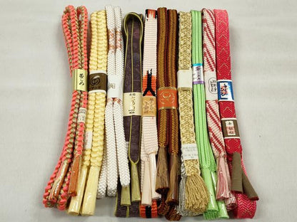 平和屋着物●和装小物　帯締め10本セット　礼装用　冠組　鎌倉組　大島紬　金銀糸　逸品　未使用　CABK5127qe