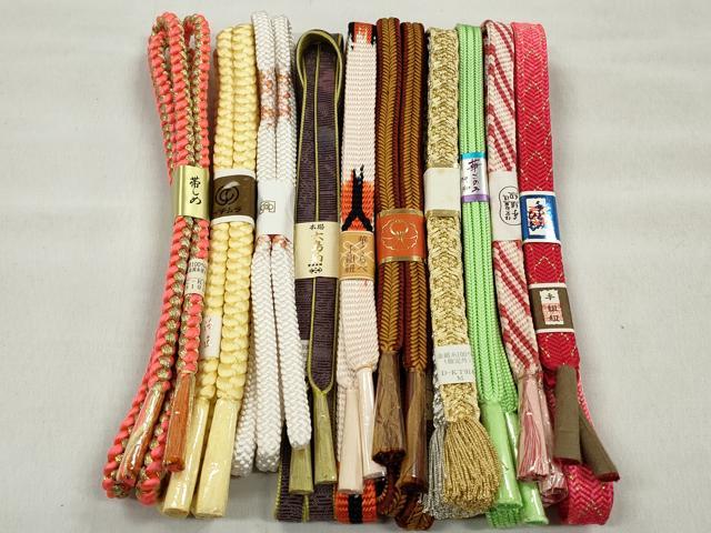 平和屋着物●和装小物　帯締め10本セット　礼装用　冠組　鎌倉組　大島紬　金銀糸　逸品　未使用　CABK5127qe