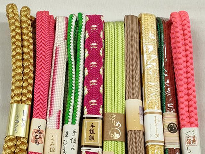平和屋着物●和装小物　帯締め10本セット　礼装用　冠組　唐組　角八つ組　金糸　逸品　未使用　CABK5129qe