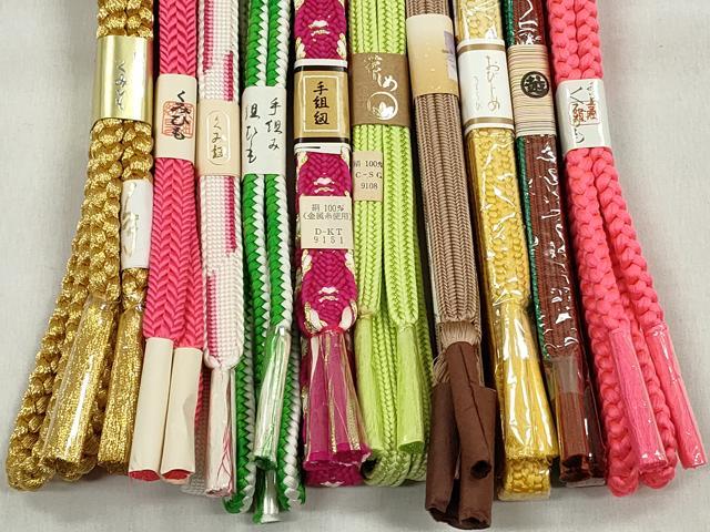 平和屋着物●和装小物　帯締め10本セット　礼装用　冠組　唐組　角八つ組　金糸　逸品　未使用　CABK5129qe