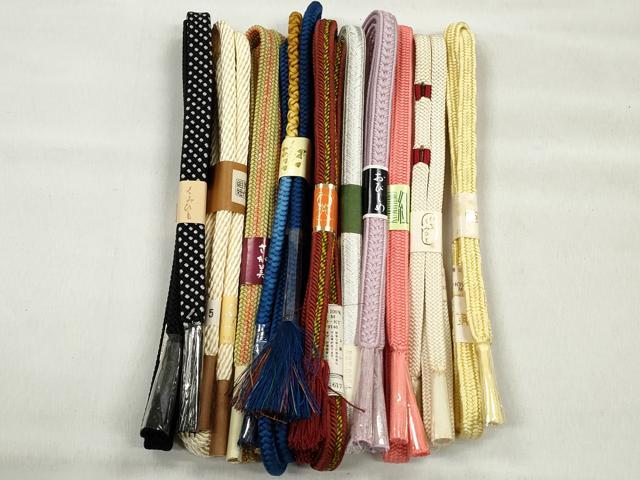 平和屋着物●和装小物　帯締め10本セット　礼装用　冠組　大和組　角八つ組　銀糸　さが美扱い　逸品　未使用　CABK5130qe