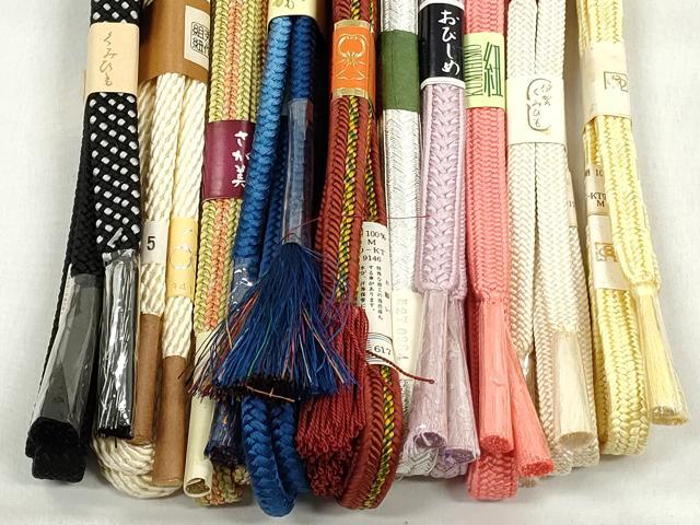 平和屋着物●和装小物　帯締め10本セット　礼装用　冠組　大和組　角八つ組　銀糸　さが美扱い　逸品　未使用　CABK5130qe