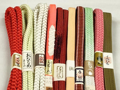 平和屋着物●和装小物　帯締め10本セット　高麗組　大和組　金糸　東急百貨店扱い　逸品　未使用　CABK5138qe