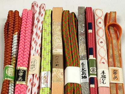 平和屋着物●和装小物　帯締め10本セット　高麗組　大島紬　金銀糸　高島屋扱い　逸品　未使用　CABK5139qe