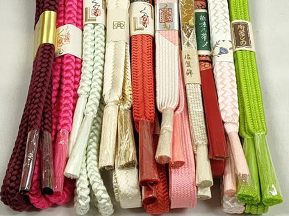 平和屋着物●和装小物　帯締め10本セット　佐賀錦　高麗組　笹浪組　大和組　金糸　逸品　未使用　CABK5140qe