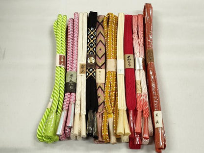 平和屋着物●和装小物　帯締め10本セット　御岳組　笹浪組　大和組　金糸　逸品　未使用　CABK5144qe
