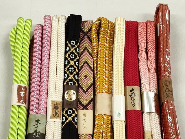 平和屋着物●和装小物　帯締め10本セット　御岳組　笹浪組　大和組　金糸　逸品　未使用　CABK5144qe