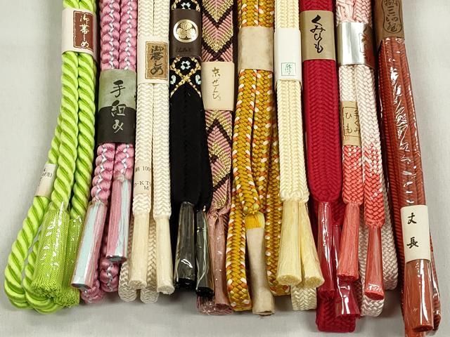 平和屋着物●和装小物　帯締め10本セット　御岳組　笹浪組　大和組　金糸　逸品　未使用　CABK5144qe