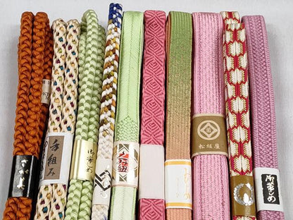 平和屋着物●和装小物　帯締め10本セット　高麗組　唐組　大和組　金糸　松坂屋扱い　逸品　未使用　CABK5146qe
