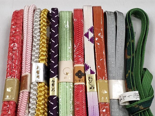 平和屋着物●和装小物　帯締め10本セット　冠組　大和組　礼装用　金銀糸　逸品　未使用　CABK5147qe