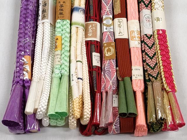 平和屋着物●和装小物　帯締め10本セット　高麗組　唐組　鴨川組　大島紬　金糸　逸品　未使用　CABK5150qe