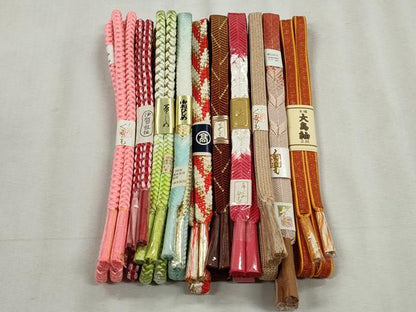 平和屋着物●和装小物　帯締め10本セット　笹浪組　大和組　大島紬　金糸　逸品　未使用　CABK5151qe