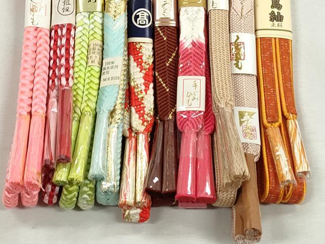 平和屋着物●和装小物　帯締め10本セット　笹浪組　大和組　大島紬　金糸　逸品　未使用　CABK5151qe