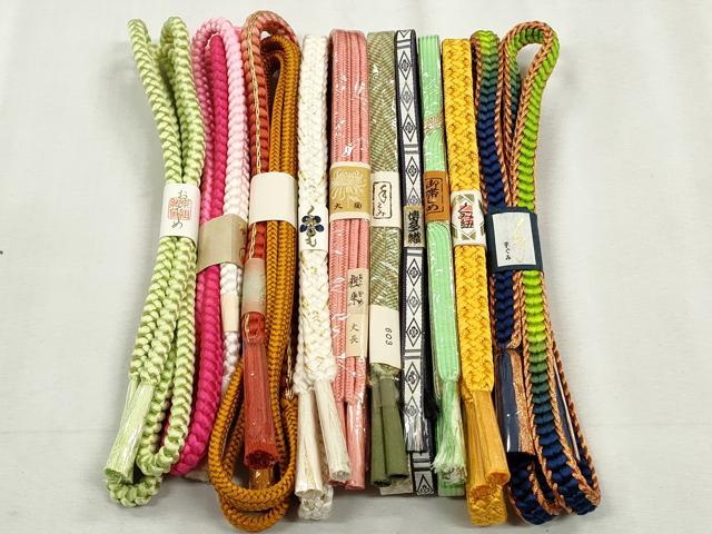 平和屋着物●和装小物　帯締め10本セット　冠組　笹浪組　礼装用　長尺　金糸　逸品　未使用　CABK5156qe