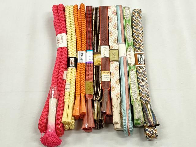 平和屋着物●和装小物　帯締め10本セット　高麗組　唐組　大和組　鎌倉組　金銀糸　逸品　未使用　CABK5157qe