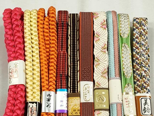 平和屋着物●和装小物　帯締め10本セット　高麗組　唐組　大和組　鎌倉組　金銀糸　逸品　未使用　CABK5157qe