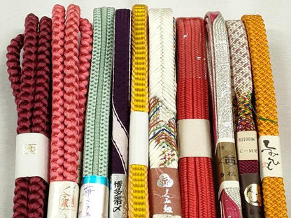平和屋着物●和装小物　帯締め10本セット　冠組　大和組　鎌倉組　銀糸　逸品　未使用　CABK5158qe