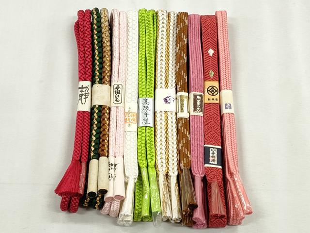 平和屋着物●和装小物　帯締め10本セット　本貝の口織　礼装用　金糸　松坂屋扱い　逸品　未使用　CABK5159qe