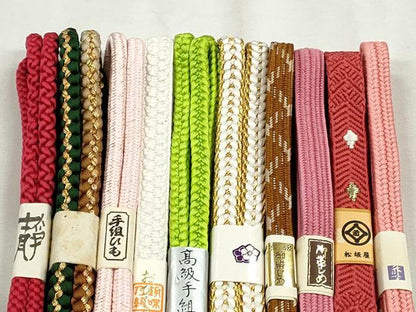 平和屋着物●和装小物　帯締め10本セット　本貝の口織　礼装用　金糸　松坂屋扱い　逸品　未使用　CABK5159qe
