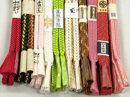 平和屋着物●和装小物　帯締め10本セット　本貝の口織　礼装用　金糸　松坂屋扱い　逸品　未使用　CABK5159qe