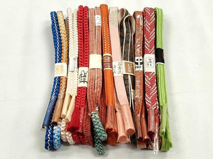 平和屋着物●和装小物　帯締め10本セット　御岳組　高麗組　大和組　大島紬　銀糸　逸品　未使用　CABK5161qe
