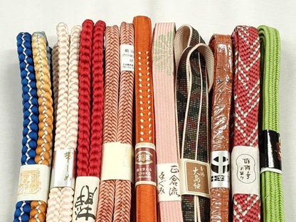 平和屋着物●和装小物　帯締め10本セット　御岳組　高麗組　大和組　大島紬　銀糸　逸品　未使用　CABK5161qe