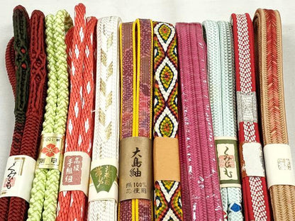 平和屋着物●和装小物　帯締め10本セット　冠組　唐組　大島紬　礼装用　金銀糸　逸品　未使用　CABK5163qe