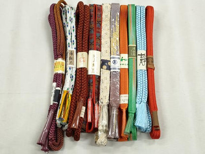 平和屋着物●和装小物 帯締め10本セット 高麗組 唐組 笹浪組 角八つ組 大島紬 礼装用 金銀糸 高島屋扱い 逸品 未使用 CABK5164qe