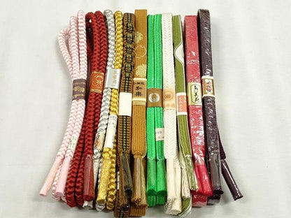 平和屋着物●和装小物　帯締め10本セット　高麗組　御岳組　鎌倉組　礼装用　金糸　逸品　未使用　CABK5165qe