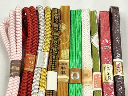 平和屋着物●和装小物　帯締め10本セット　高麗組　御岳組　鎌倉組　礼装用　金糸　逸品　未使用　CABK5165qe