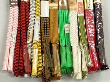 平和屋着物●和装小物　帯締め10本セット　高麗組　御岳組　鎌倉組　礼装用　金糸　逸品　未使用　CABK5165qe